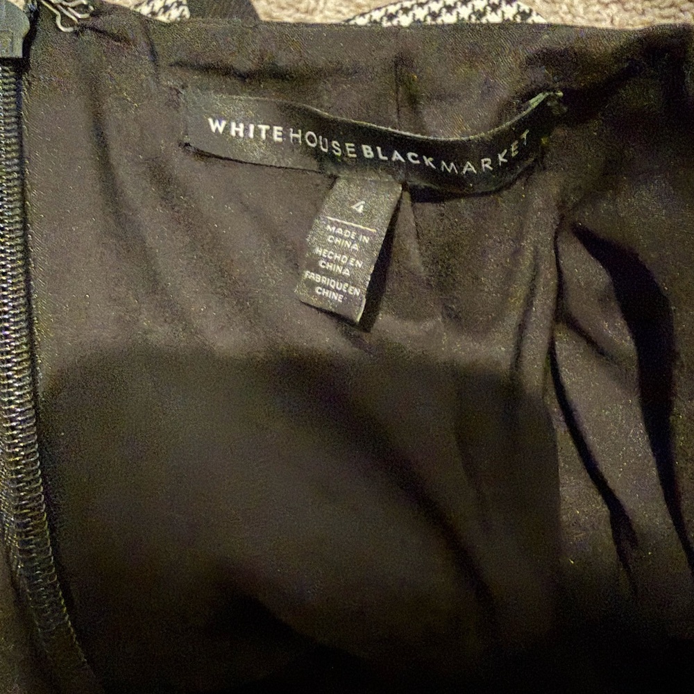 White House Black Market Black and White Houndstooth Pencil Skirt - Picture 5 of 5